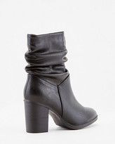 Thumbnail for your product : Le Château Ruched Faux Leather Almond Toe Ankle Boot
