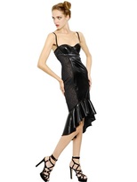 Thumbnail for your product : Jean Paul Gaultier Latex Effect Satin & Lace Bustier Dress