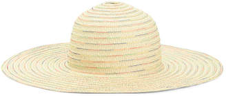 Rampage Rainbow Thread Floppy Straw Sun Hat