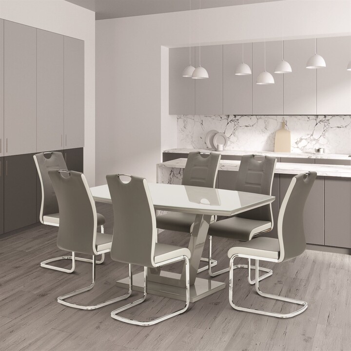 Dunelm Venice 6 Seater Dining Table, Glass Grey ShopStyle