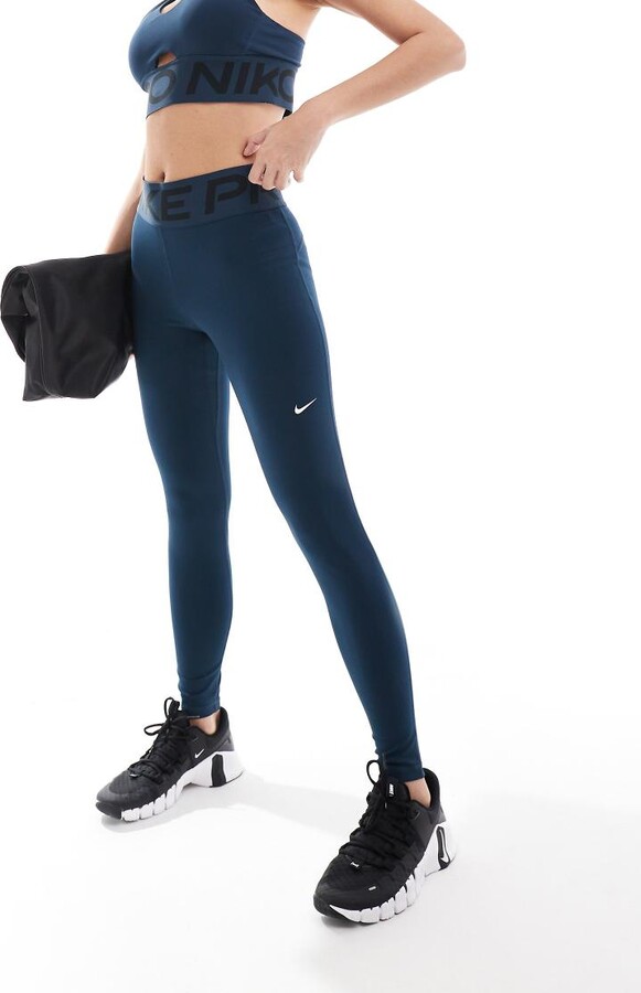nike pro training leggings in navy