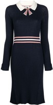 Thumbnail for your product : Ports 1961 Fully Fashioned ribbed-knit wool dress