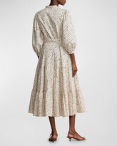 Thumbnail for your product : Polo Ralph Lauren Belted Floral Cotton Tiered Midi Dress