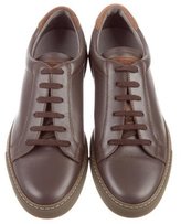 Thumbnail for your product : Brunello Cucinelli Leather Low-Top Sneakers w/ Tags