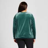 Thumbnail for your product : Ava & Viv Women's Plus Size Crewneck Velour Pullover Woodland Green