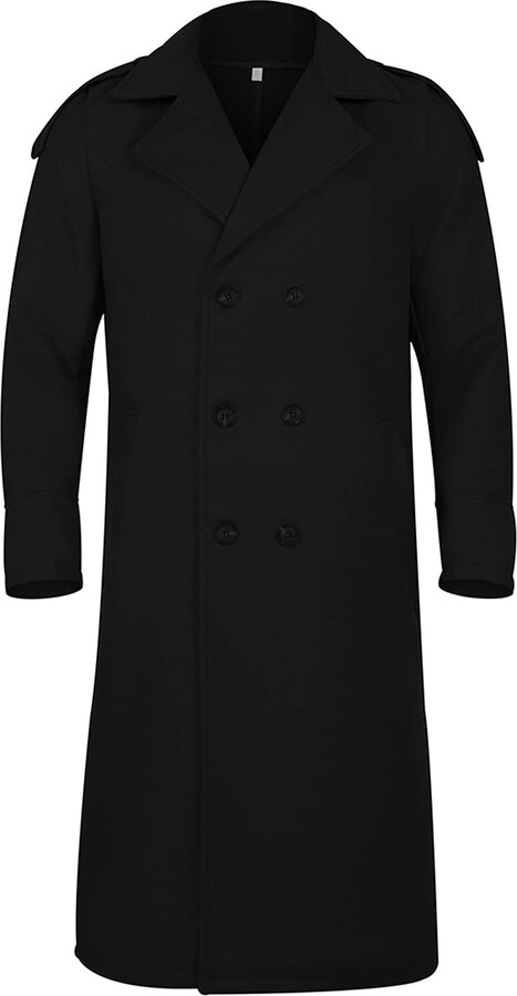 KINKOCCL Long Trench Coat Men's Regular Fit Military Winter