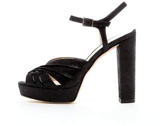 Pelle Moda Black Platform Sandal