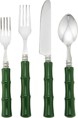 24 Pieces Rainbow Silverware Set with Steak Knives for 4, Stainless Steel Flatware Cutlery Set Orren Ellis