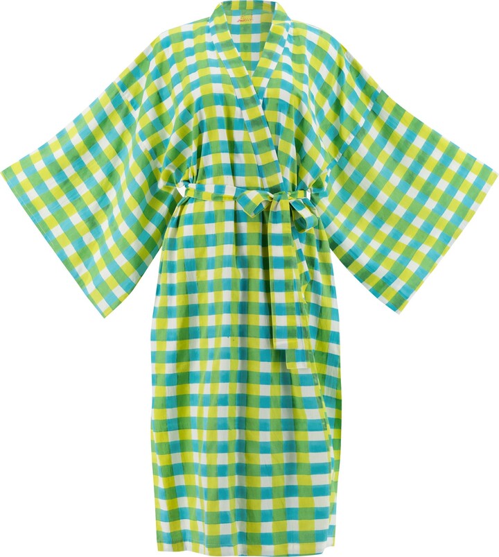 Kate Austin Designs Maxi Lena Organic Cotton Long Lounge Robe With Obi