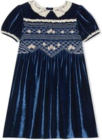 Thumbnail for your product : Gucci Children Embroidered Velvet Dress