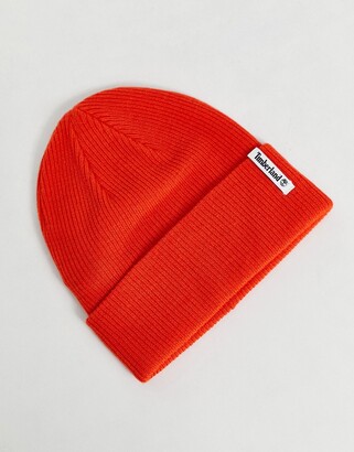 Timberland Brand Mission Loop Label beanie in orange - ShopStyle Hats
