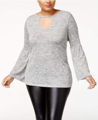 No Comment Trendy Plus Size Bell-Sleeve Sweater