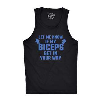 Crazy Dog T-shirts Crazy Dog Tshirtset Me Know If My Biceps Get In The Way Tank Top Funny Workout Seeveess Tee