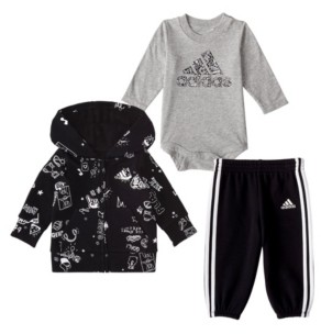 adidas Baby Boys 3 Piece Fleece Jacket, Bodyshirt and Jogger Pants Set -  ShopStyle