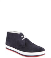 Thumbnail for your product : Prada Sport navy and white suede striped midsole chukka boots