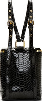 Thumbnail for your product : Giuseppe Zanotti Black Patent Python-Embossed Backpack