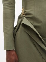 Thumbnail for your product : Jacquemus Esca Draped Slubbed-canvas Mini Dress - Khaki
