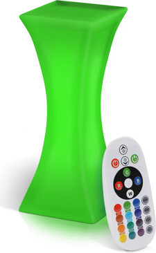 Orren Ellis Hourglass Shape LED Lighted Bar Table 16 Color Changing w/ Remote Rechargeable Dimmable Pub Table