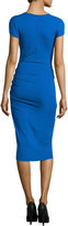 Thumbnail for your product : Michael Kors Cap-Sleeve Draped Dress, Royal