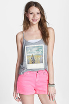 Thumbnail for your product : THIS CITY Cuff Stretch Cotton Shorts (Juniors)