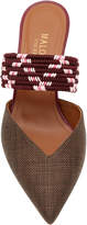 Thumbnail for your product : Malone Souliers by Roy Luwolt Maisie Cord-Trimmed Raffia And Leather Mules