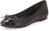 Thumbnail for your product : Delman Rise Quilted Cap-Toe Ballerina Flat, Black