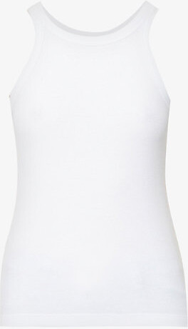 Totême Womens Black Ribbed Cotton-Blend Tank Top Xs