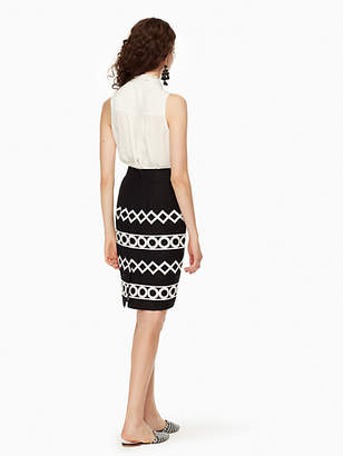 Kate Spade Amellia Skirt, Black/Cream - Size 4