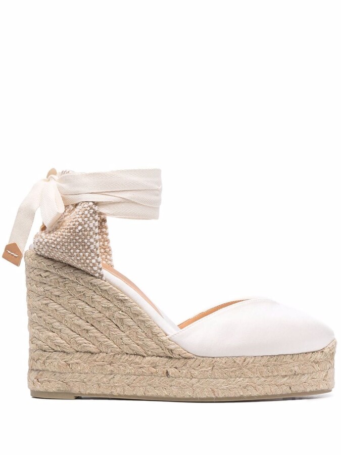 espadrille platform sandals white