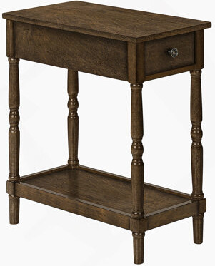 Brayden Studio Accent Table 2 Tier End Side Table Nightstand Bedroom Narrow Lamp Storage Drawer