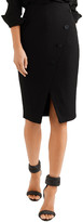 Thumbnail for your product : Cefinn Button-embellished Stretch-crepe Pencil Skirt