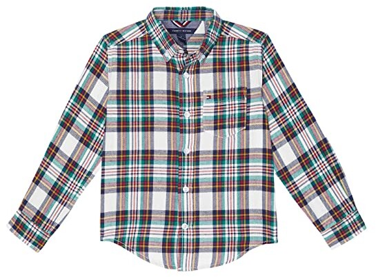 Tommy Hilfiger Boys Regatta Blue Plaid Button Down Pocket Shirt Clothes,  Shoes & Accessories YO6827898
