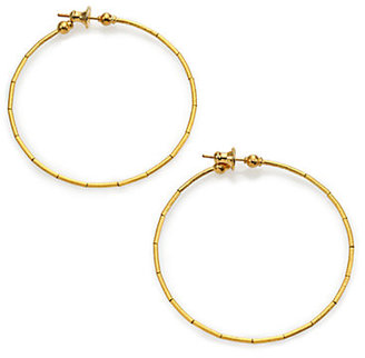 Gurhan Rain 24K Yellow Gold Hoop Earrings/2"