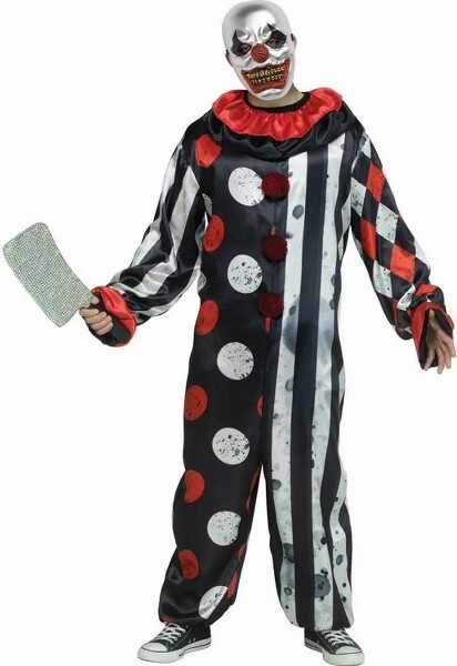 Fun World AdultsBlackWhite&RedBigTopBlingClownCostume-Standard