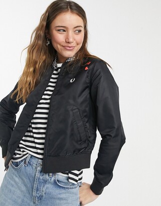 Fred Perry x Amy Winehouse Foundation checkerboard heart jacket in black -  ShopStyle