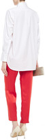 Thumbnail for your product : Oscar de la Renta Floral-appliqued Stretch-cotton Poplin Shirt