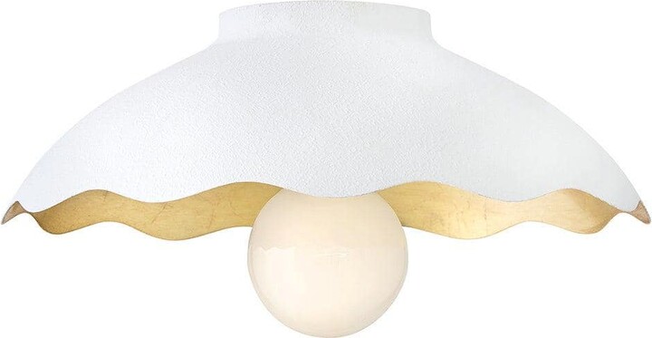 LARK Darla 15.0 In. 1-Light Textured Plaster Flush Mount