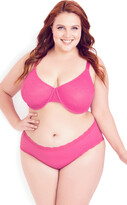 Thumbnail for your product : HIPS & CURVES Seamless Lace Underwire Bra - shocking pink