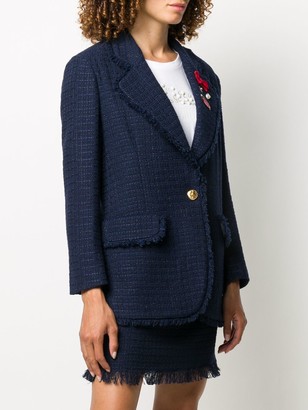 Boutique Moschino Long Single-Breasted Tweed Jacket