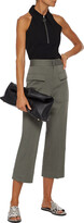 Thumbnail for your product : ATM Anthony Thomas Melillo Cropped Brushed Cotton-blend Twill Wide-leg Pants