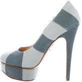 Thumbnail for your product : Charlotte Olympia Canvas Platform Pumps