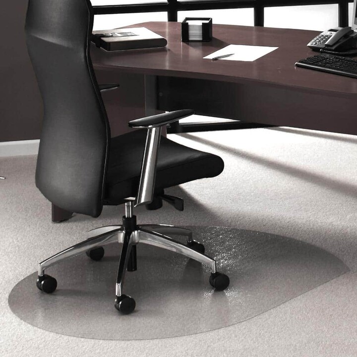 Floortex Ultimat Clear 39 in. x 49 in. Polycarbonate Contoured Indoor Chair Mat for Carpets up to 1/2 in.