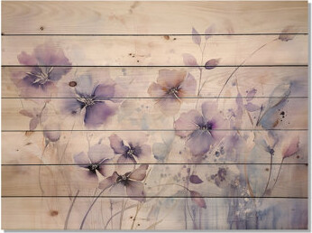 Red Barrel Studio Purple Mystical Blooms III On Wood Print