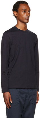Brunello Cucinelli Navy Cotton Long Sleeve T-Shirt