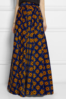 Thumbnail for your product : Talbot Runhof Finds + printed stretch-corduroy maxi skirt