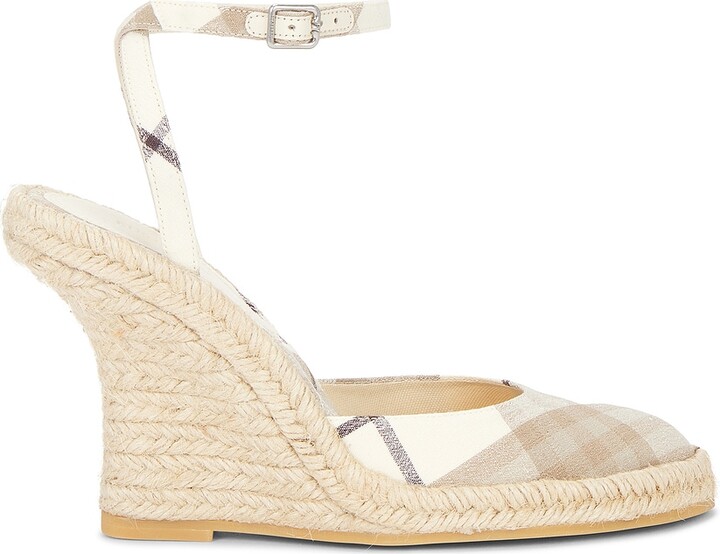 Burberry Mews Espadrille Wedge in Tan