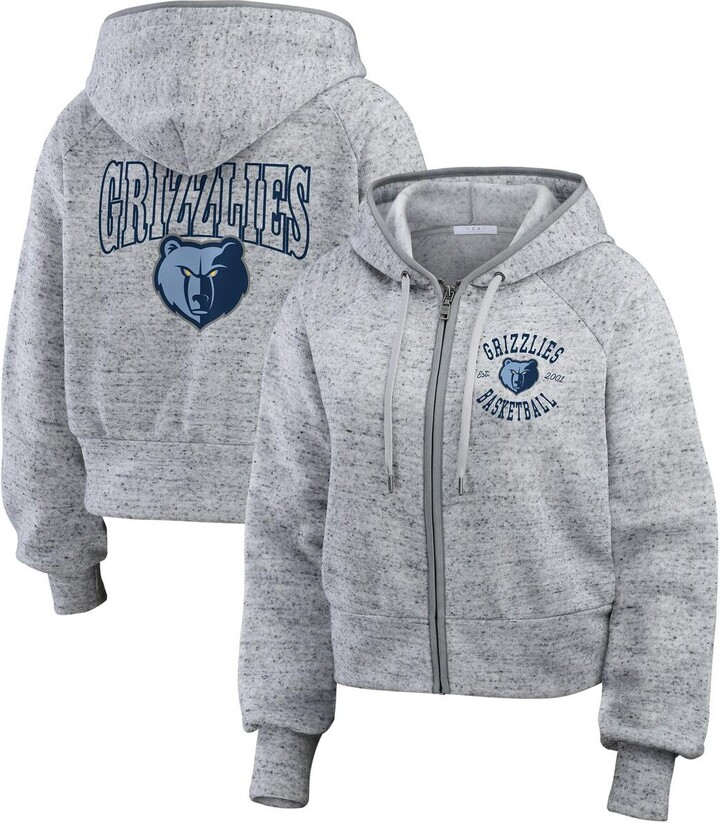 Wear by Erin Andrews Women's Heather Gray Memphis Grizzlies Speckled Radiator Full-Zip Hoodie