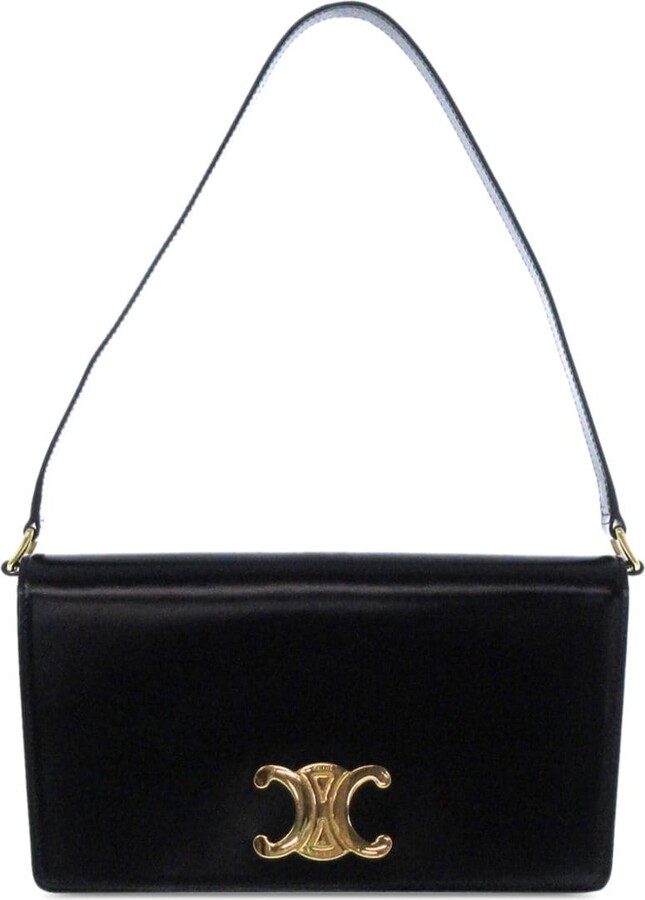 ハンドバッグ CELINE | TRAPEZE TRIOMPHE BAG IN SHINY CALFSKIN Celine Trapeze Triomphe Shoulder Bag Black in Shiny Calfskin
