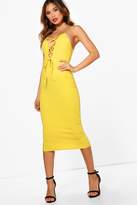Thumbnail for your product : boohoo Heidi Strappy Lace Up Detail Midi Dress
