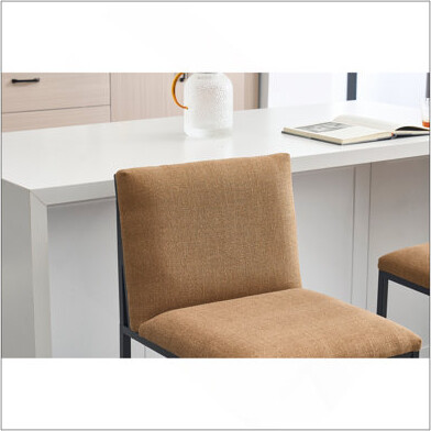 Latitude Run Counter Height Bar Stools Set Of 2 Upholstered Linen Bar Chairs Metal Footrest And Frame For KitchenDining Room-IVORY
